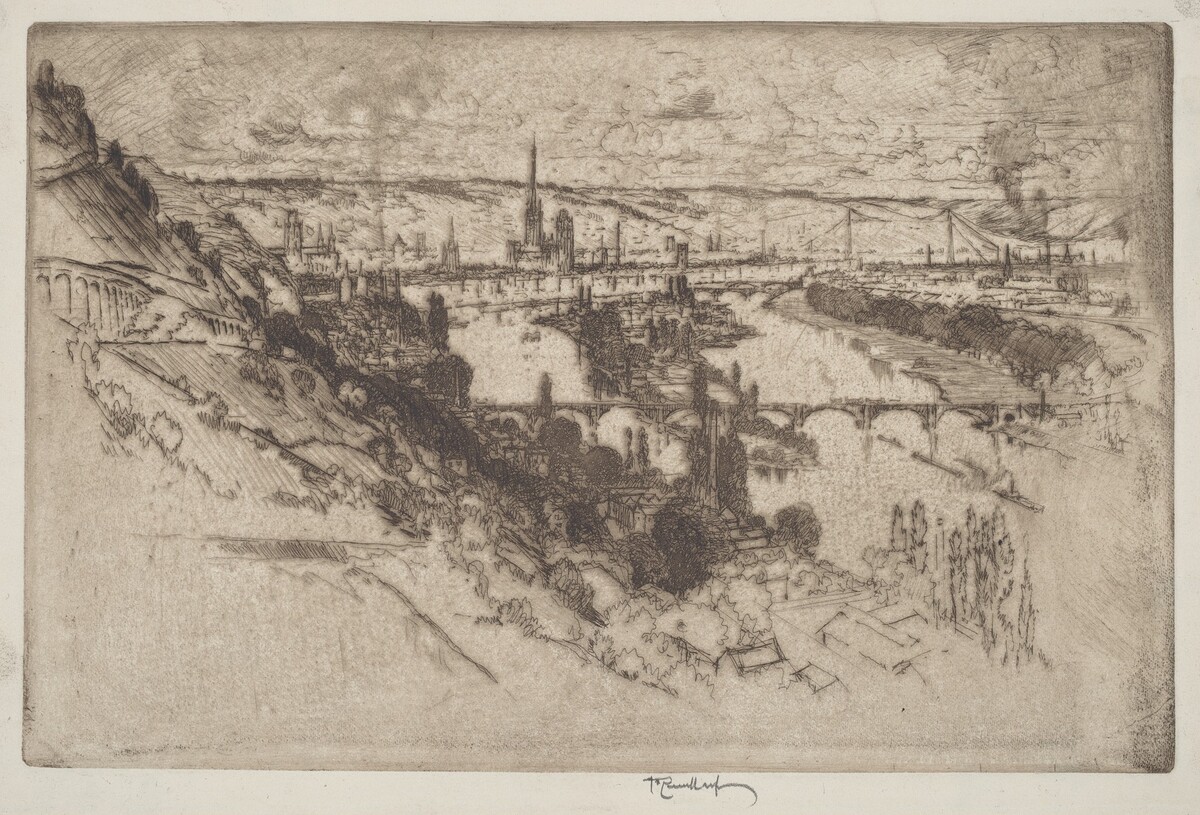 Rouen, from Bon Secours by Joseph Pennell