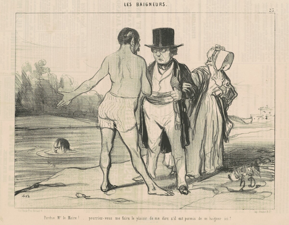 Pardon, Mr Le Maire! ... pourriez-vous ... by Honoré Daumier