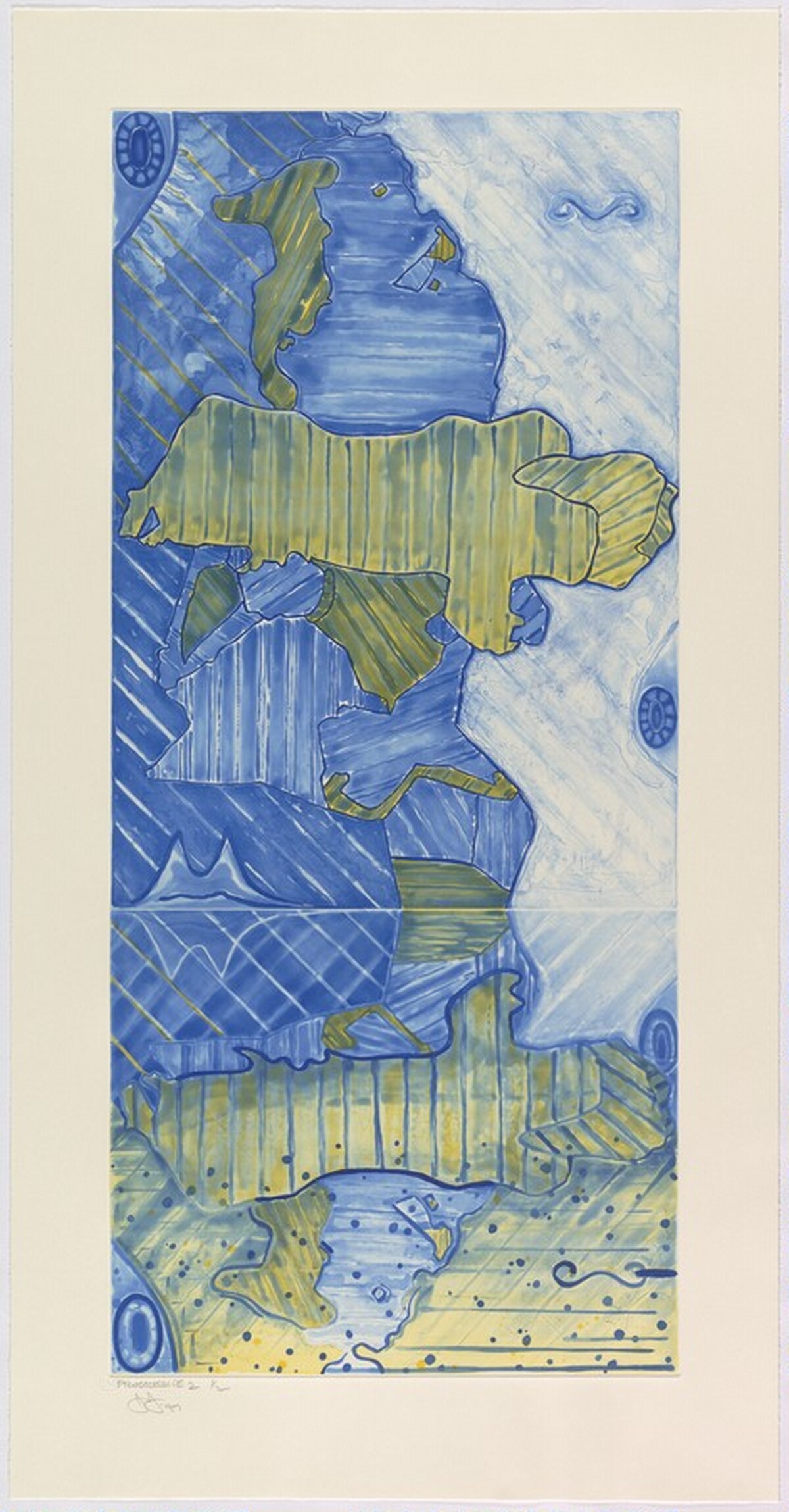Green Angel 2 [progressive proof 2] by Jasper Johns