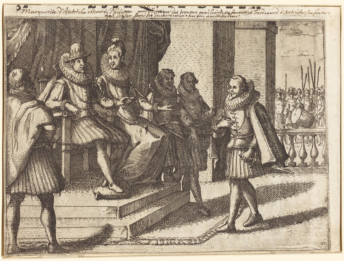King and Queen in Consultation about the Turks [recto] by Jacques Callot