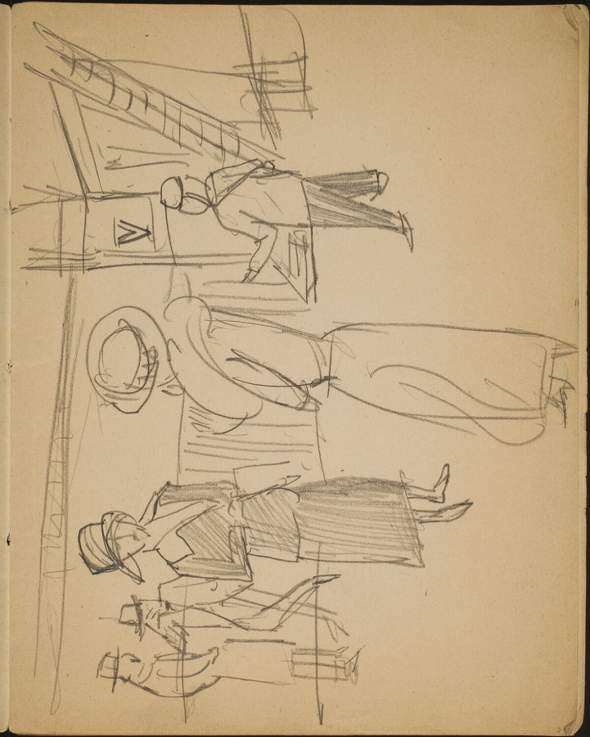 Figuren in einer Hotellobby (Socialites in a Hotel Lobby) [p. 3] by Max Beckmann