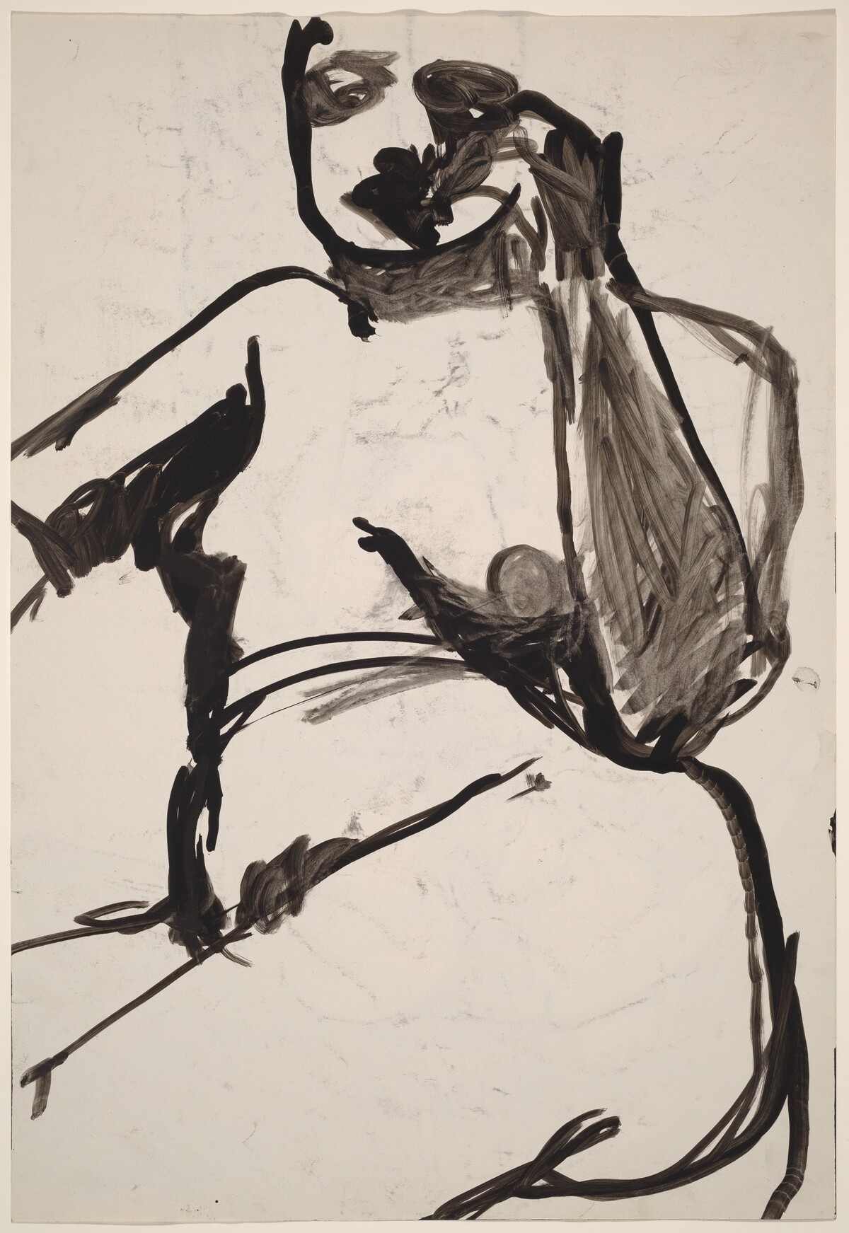 Untitled [back view of a female nude holding a basket] [verso] by Richard Diebenkorn