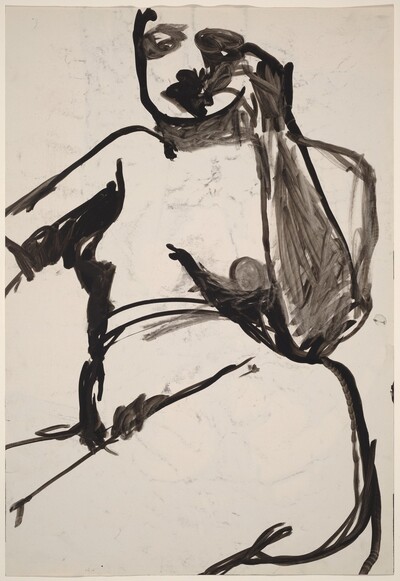 Untitled [back view of a female nude holding a basket] [verso]