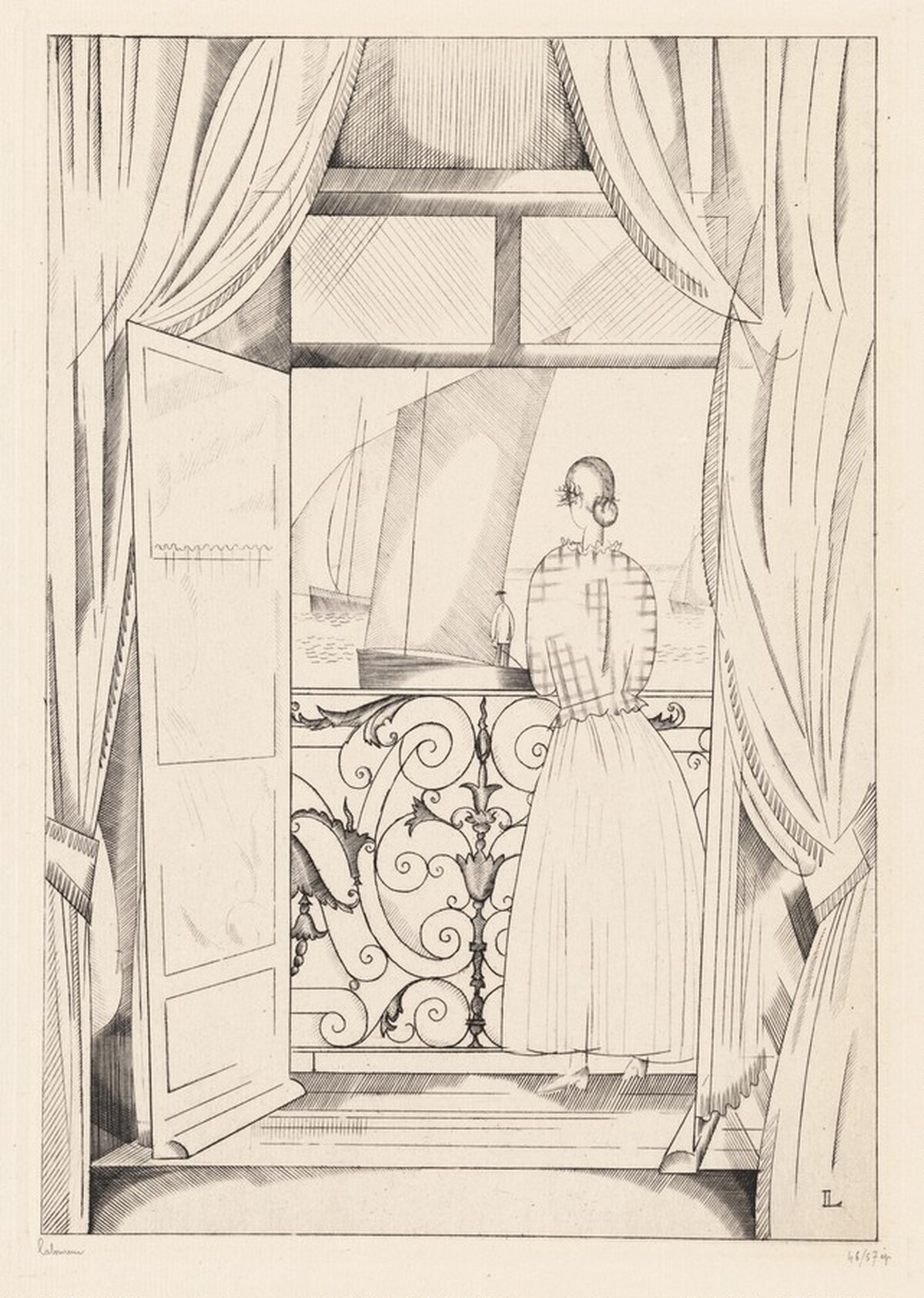Le Balcon sur la Mer (The Balcony onto the Sea) by Jean-Émile Laboureur