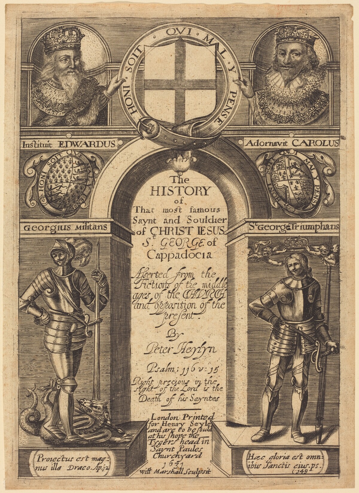 Frontispiece for Peter Heylyn's "The History of St. George of Cappadocia" by Edward Marshall