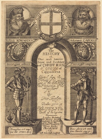 Frontispiece for Peter Heylyn's "The History of St. George of Cappadocia"