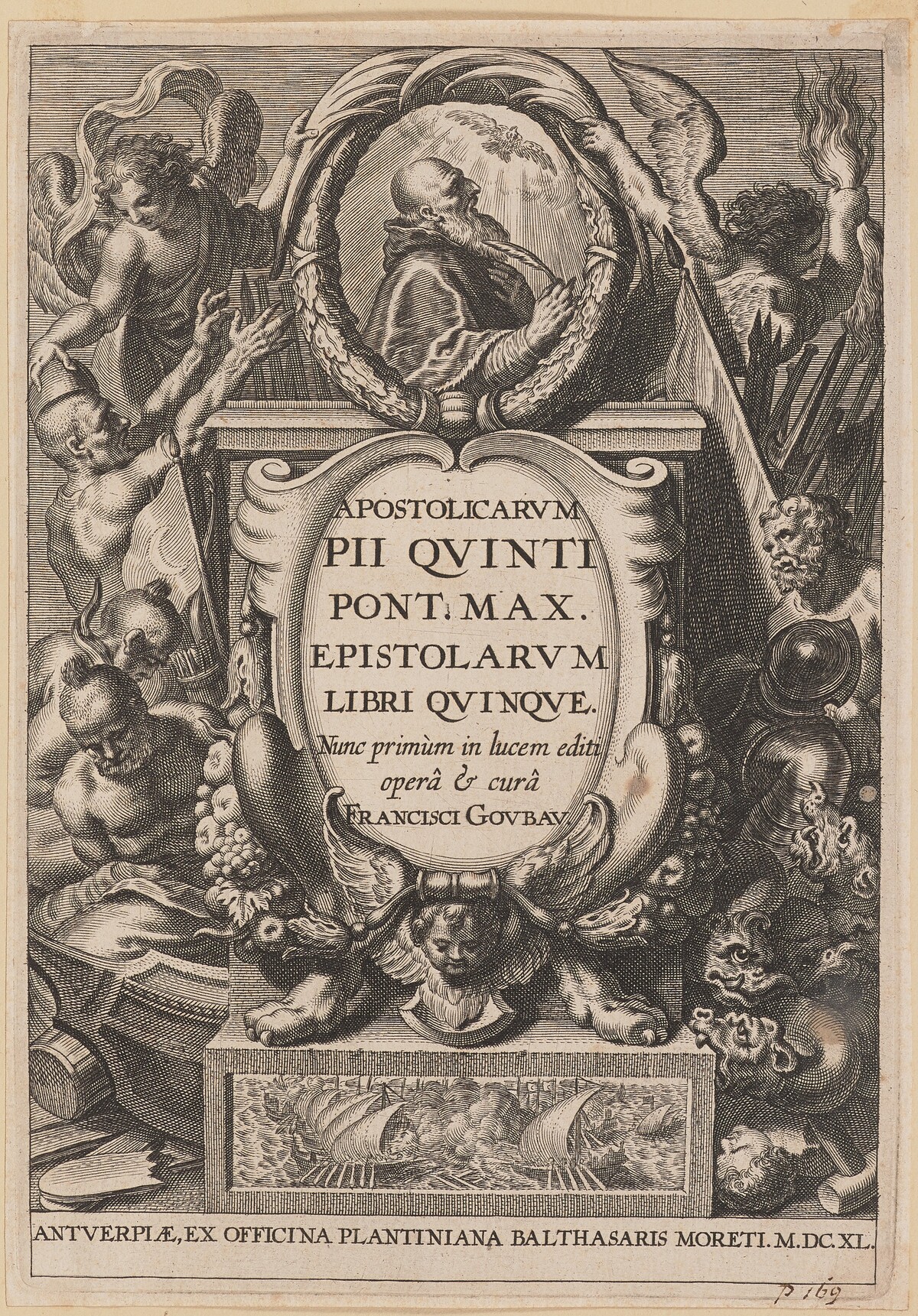 Title Page for Apostolicarvm PII Qvinti Pont. Max... by Netherlandish 17th Century after Sir Peter Paul Rubens