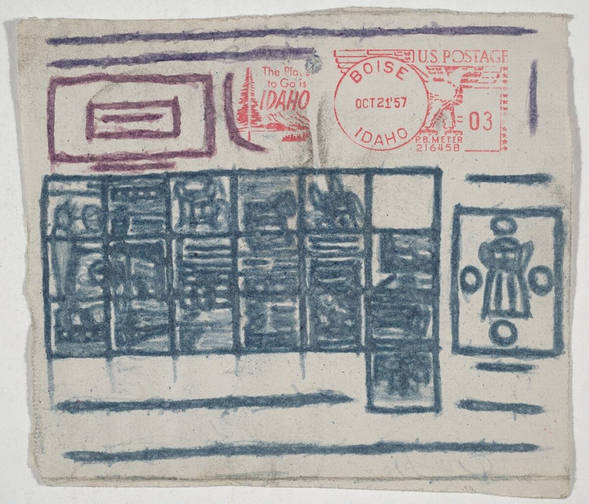 Untitled (Pictographic Postcard) by James Castle