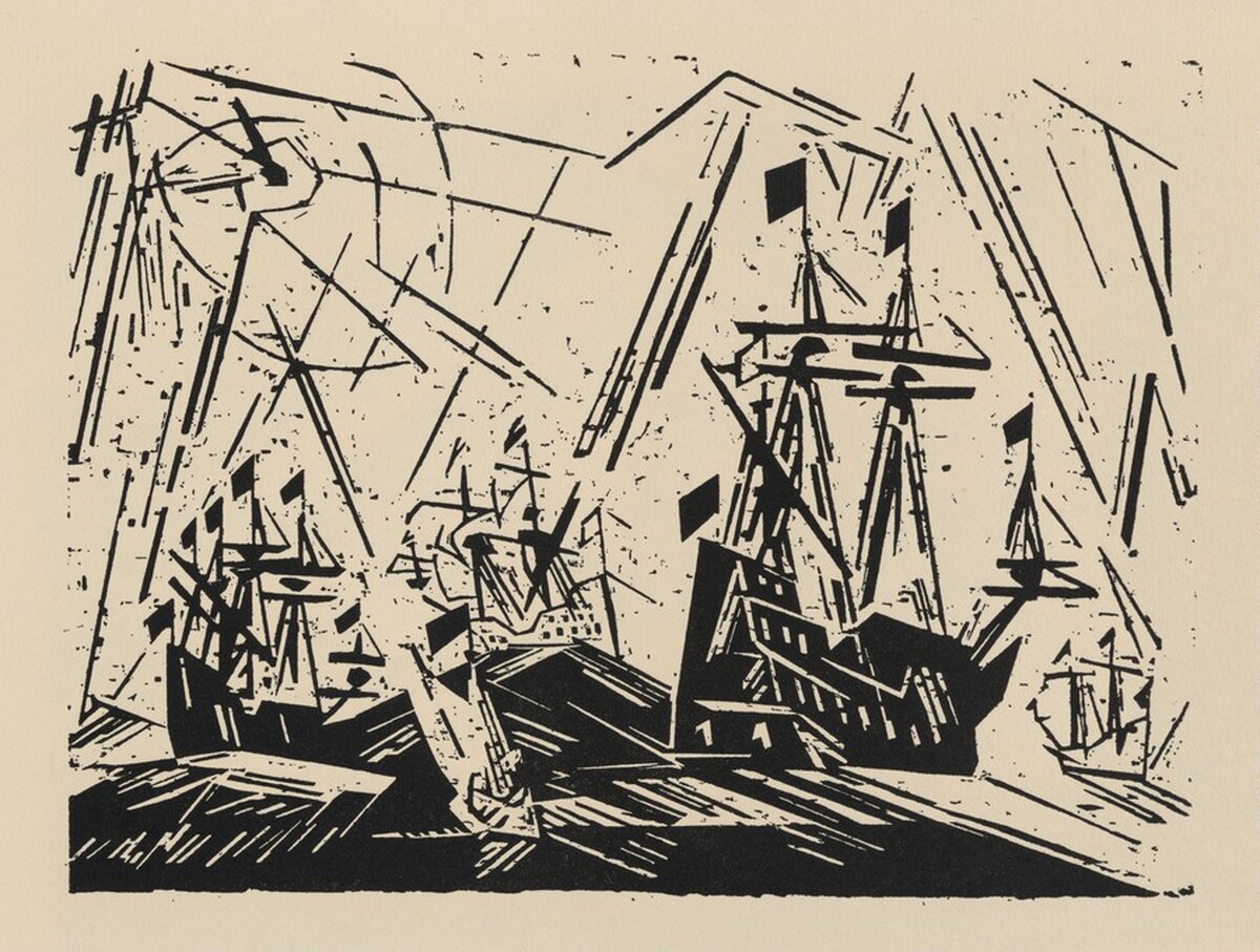 Hanseatic Fleet (Hansaflotte) from Deutsche Graphiker der Gegenwart (German Printmakers of Our Time) by Lyonel Feininger