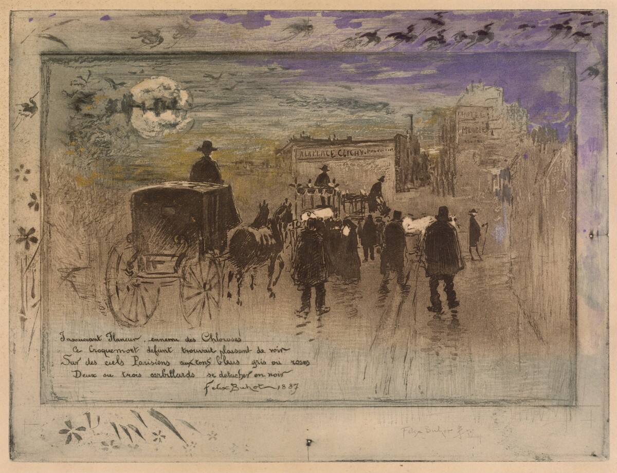 Funeral Procession on the Boulevard de Clichy by Félix-Hilaire Buhot