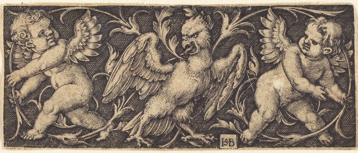 Ornament with Eagle and Two Genii by Sebald Beham, after Barthel Beham