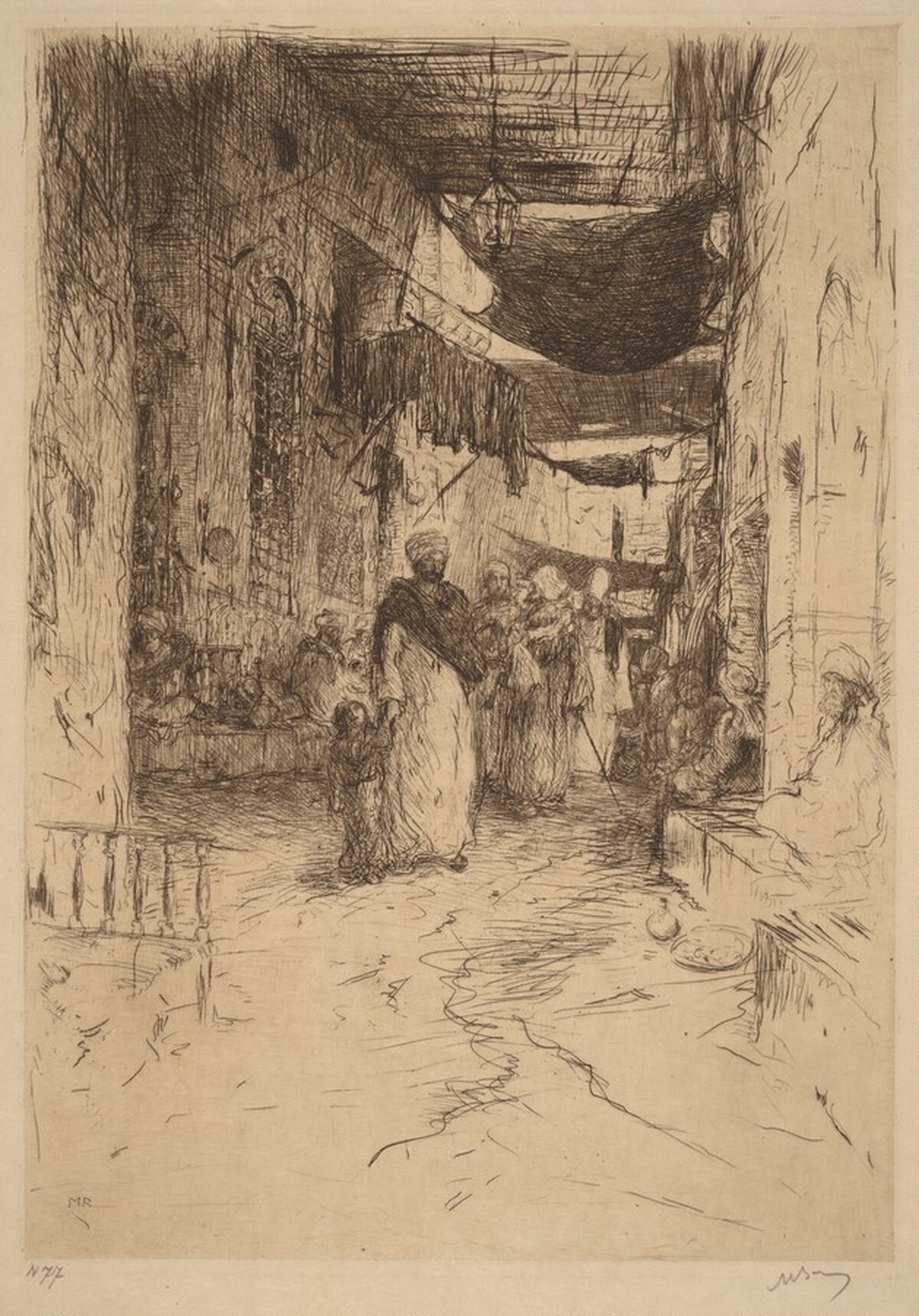 A Covered Street in Cairo (Eene overdekte straat in Cairo) by Marius Alexander Jacques Bauer