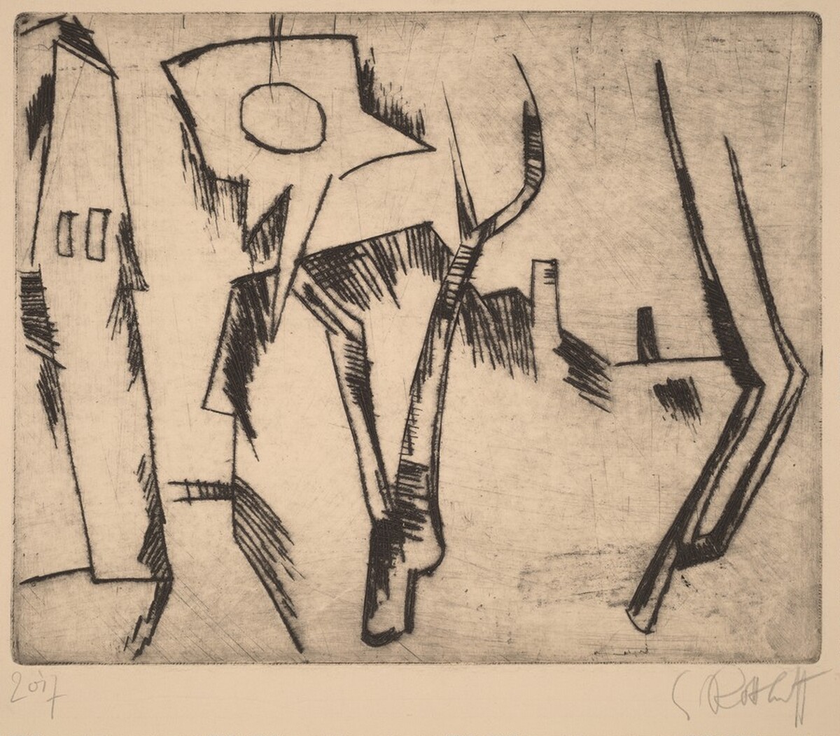 Landscape with Sun and Bare Trees by Karl Schmidt-Rottluff