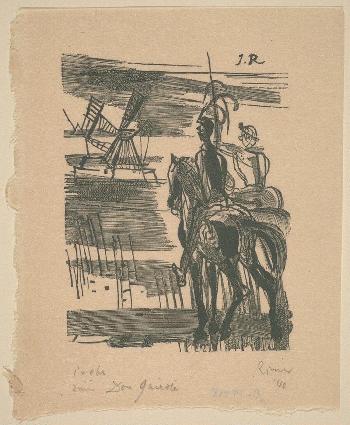 Illustration to Cervantes, "Don Quixote" by Imre Reiner