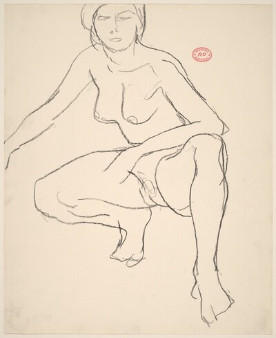 Untitled [crouching female nude]