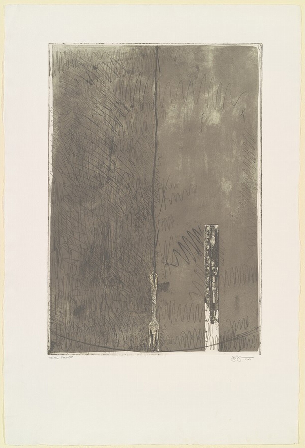Untitled, Second State (Ruler and Fork) [trial proof] by Jasper Johns