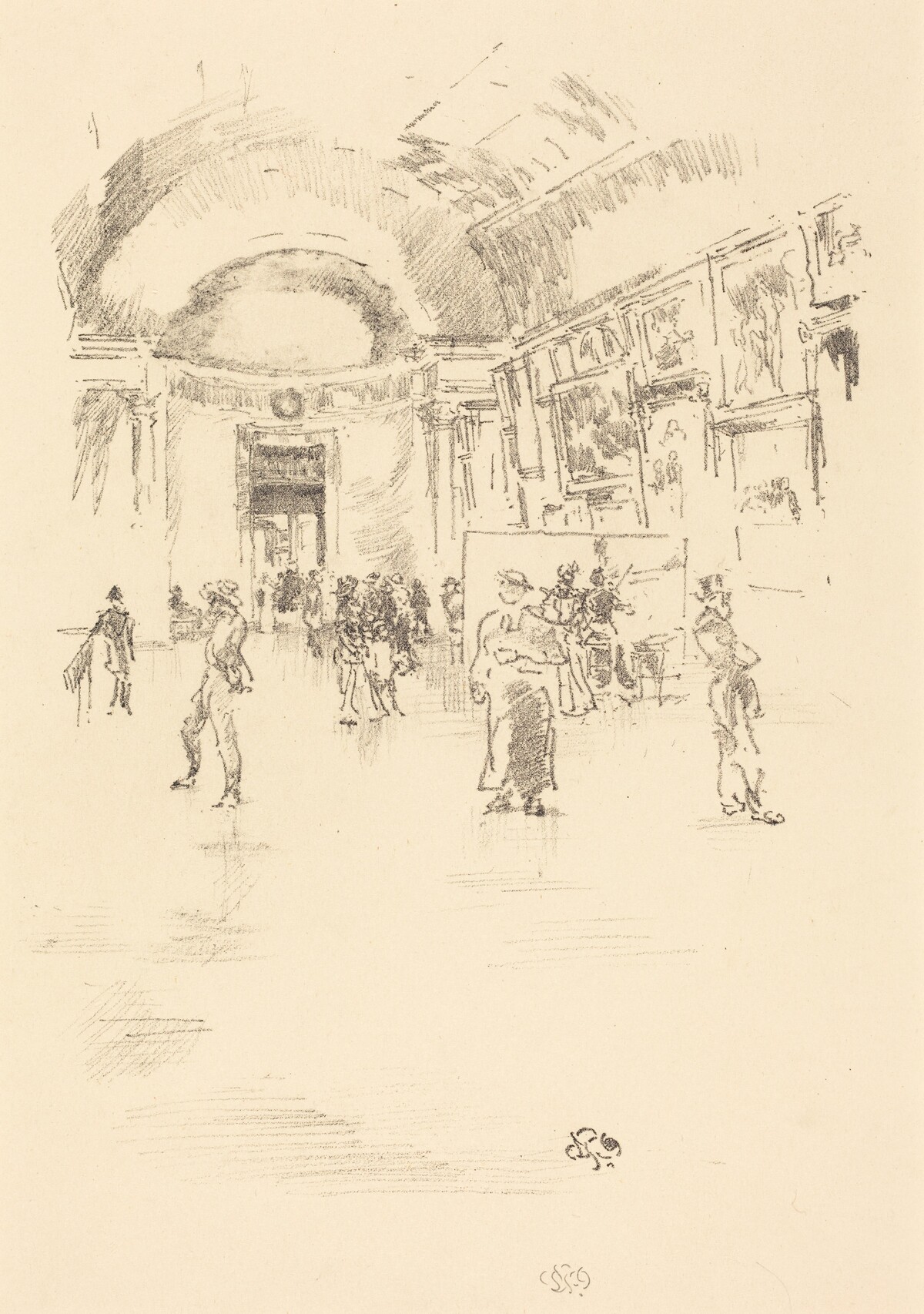 The Long Gallery, Louvre by James McNeill Whistler