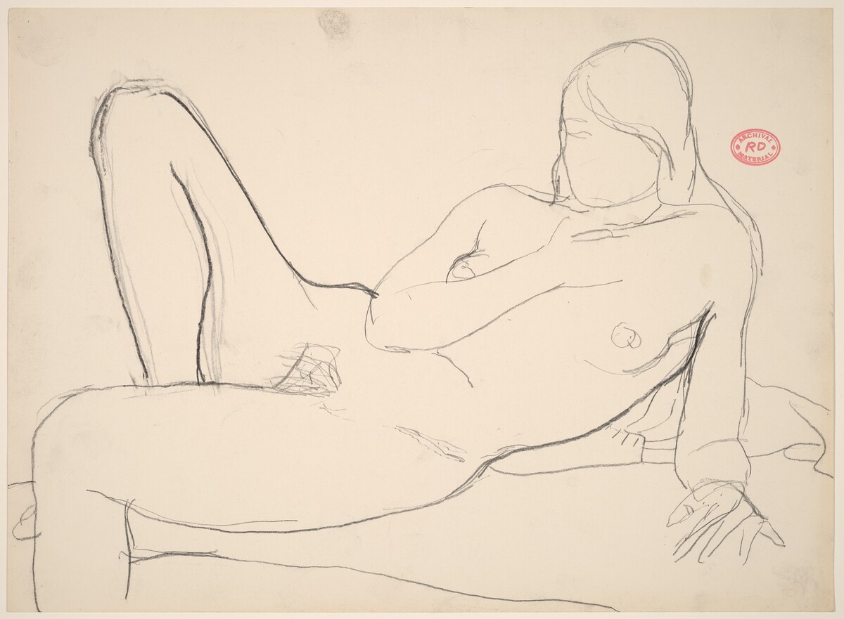 Untitled [female nude resting on her side] by Richard Diebenkorn