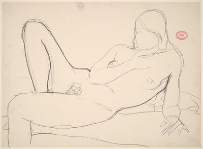 Untitled [female nude resting on her side]