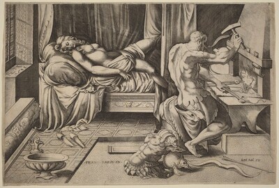 Venus Reclining with Vulcan at His Forge