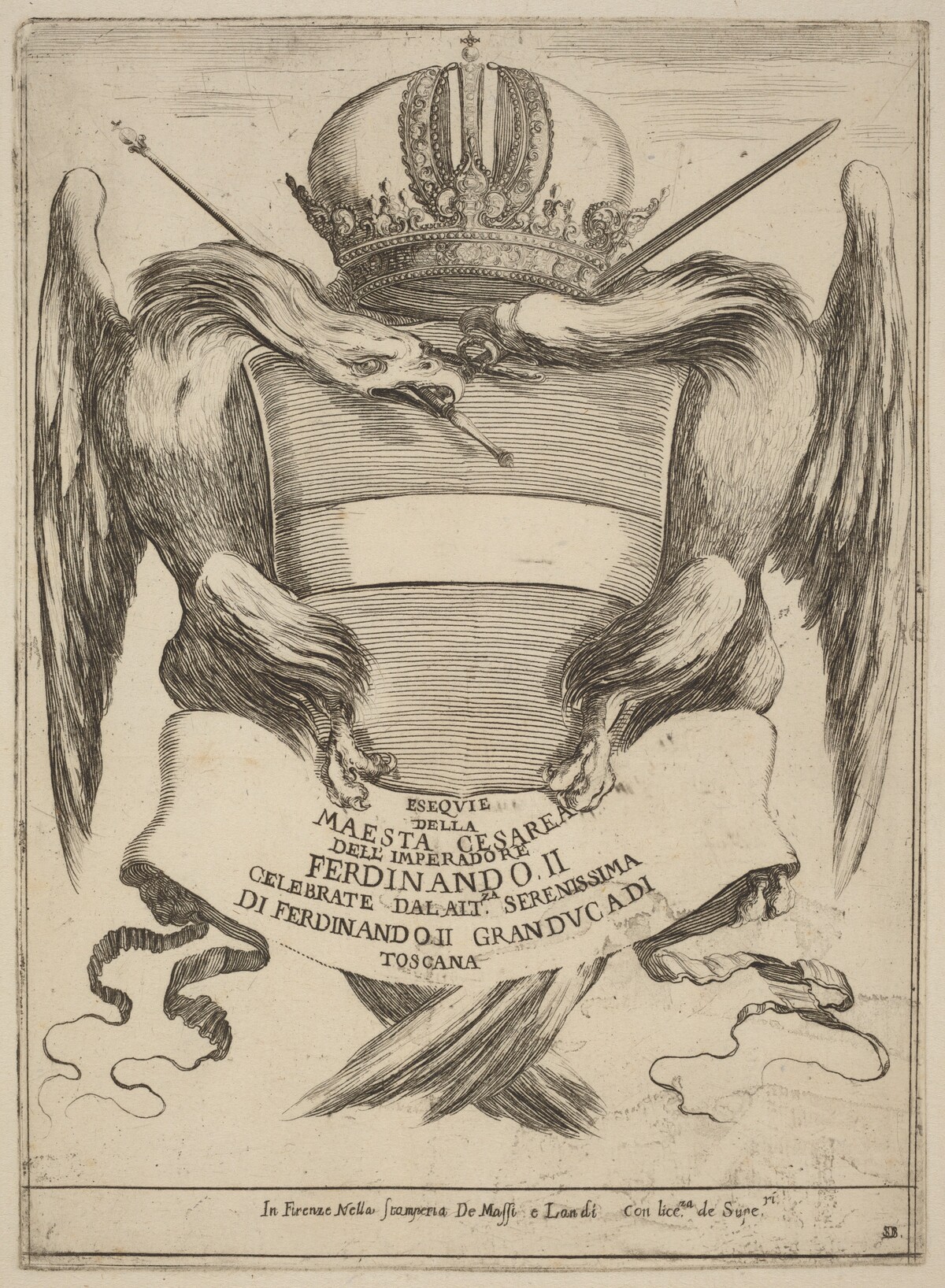 Arms with a Dedication to Grand Duke Ferdinand II by Stefano Della Bella