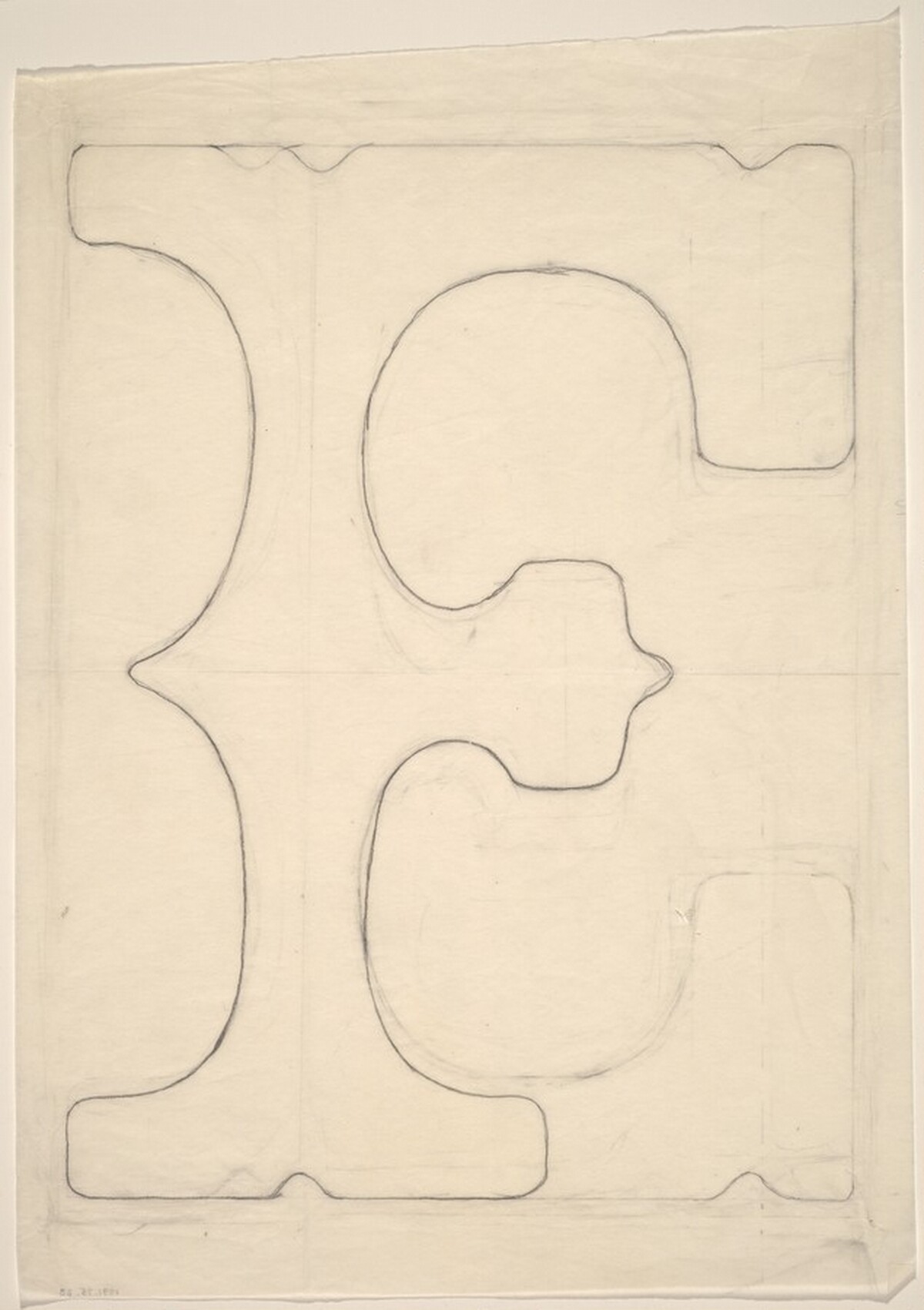 Sketch for "Building - Blocks for a Doorway" (F) by Vito Acconci