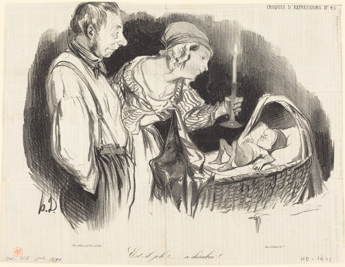Est-il joli!... ce chérubin!... by Honoré Daumier