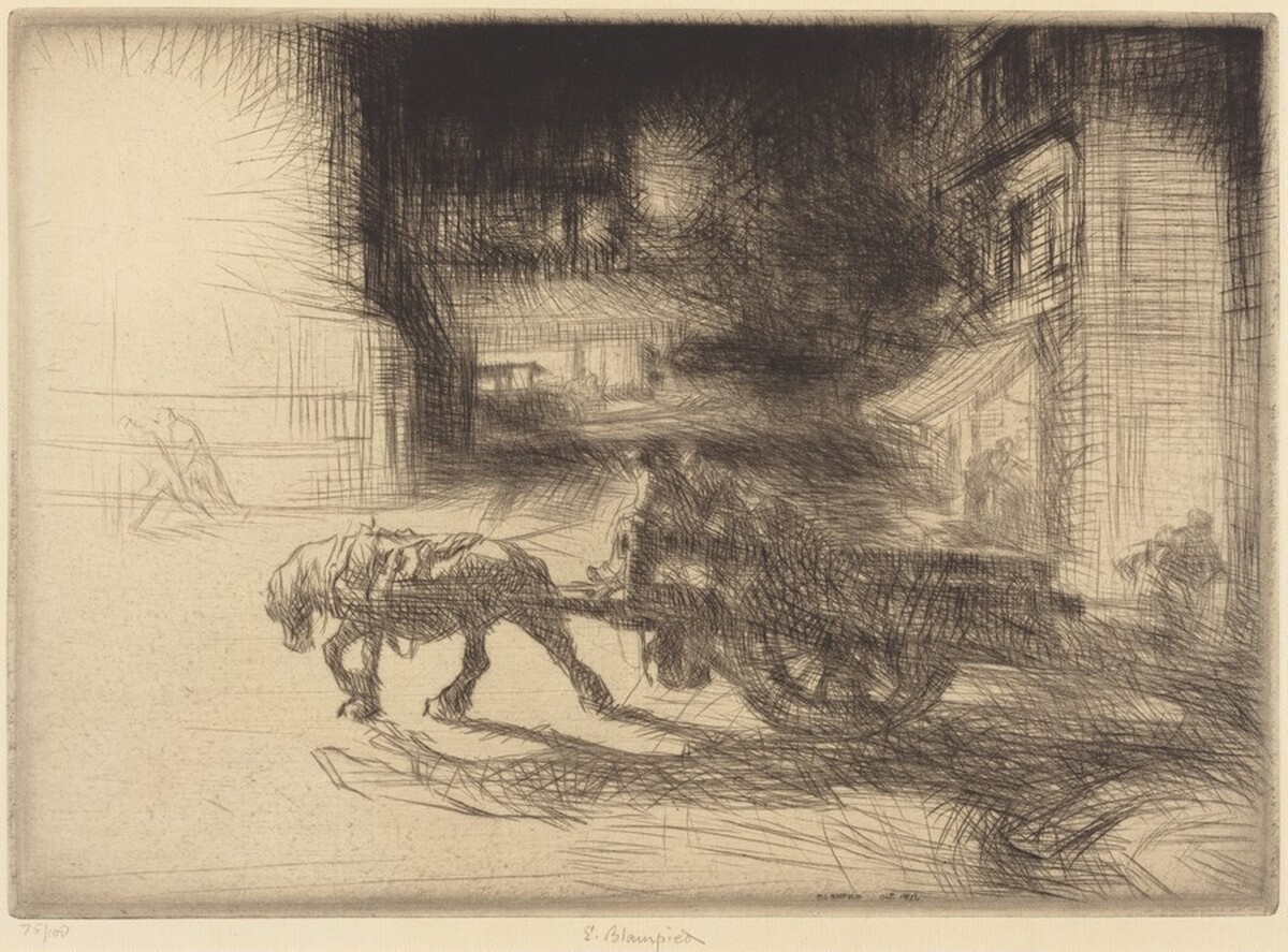 Night Time, Dieppe by Edmund Blampied