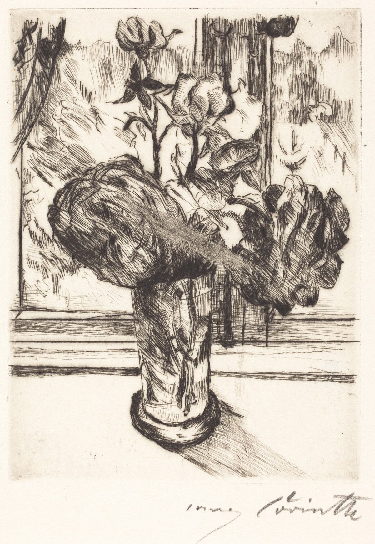 Rosen in einem Wasserglas (Roses in a Glass of Water) by Lovis Corinth