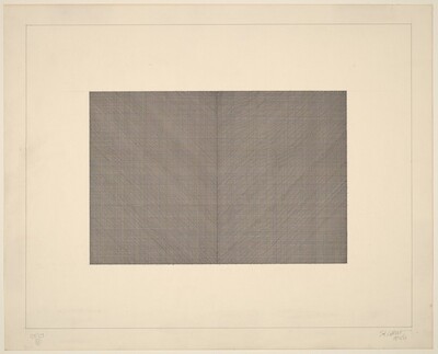 Pen and Ink Drawing of Diagonal, Horizontal and Vertical Lines, Black on White