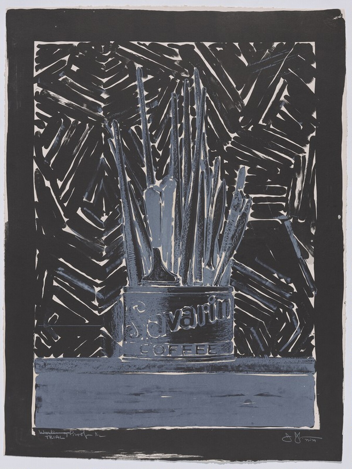 Savarin and Savarin E.M. [trial proof] by Jasper Johns