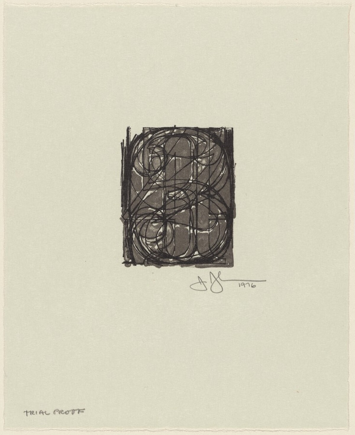 Bookplate for the Friends of the Sarah Lawrence College Library [trial proof] by Jasper Johns