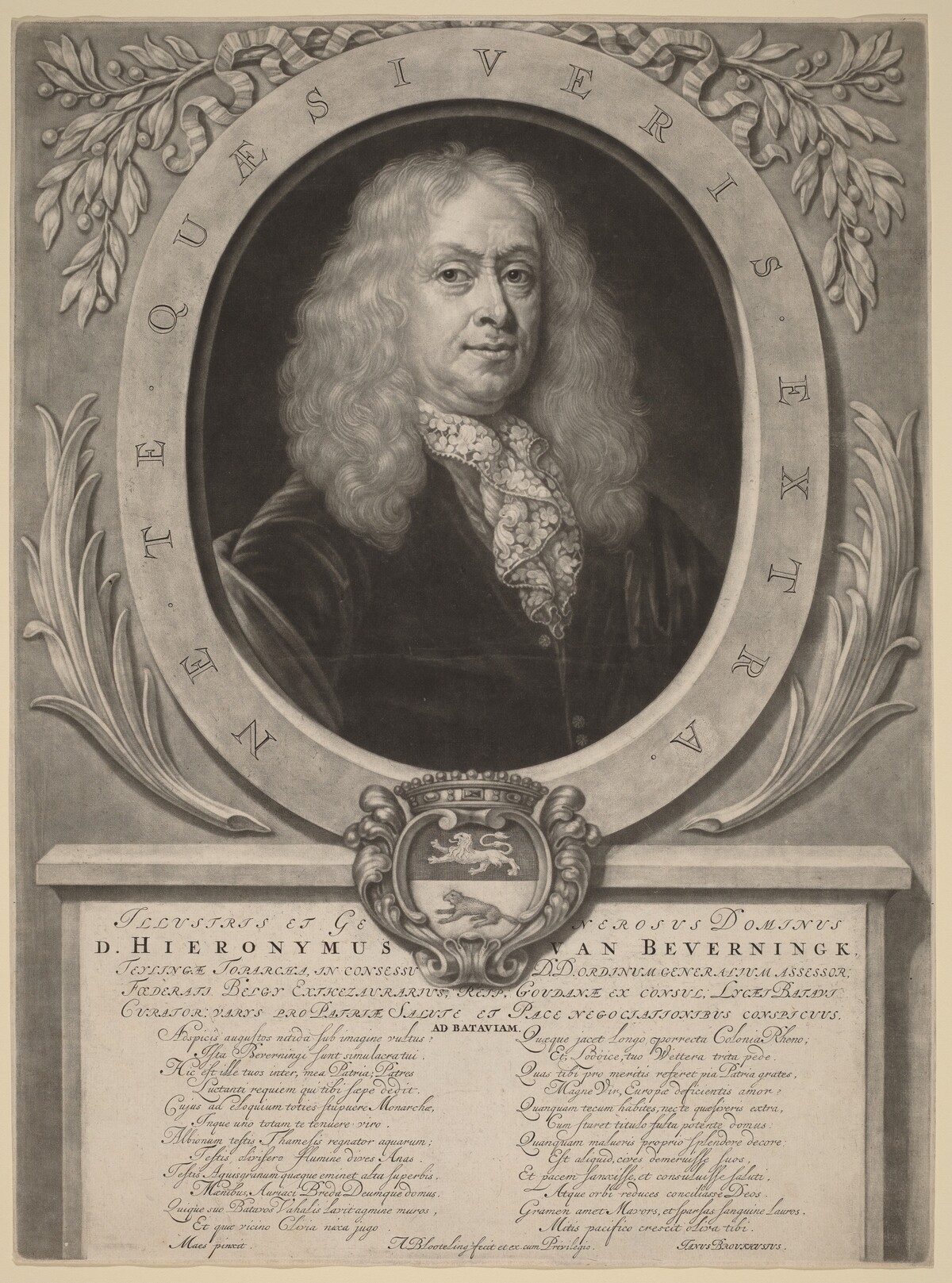 Hieronymus van Beverningk by Abraham Blooteling after Nicolaes Maes