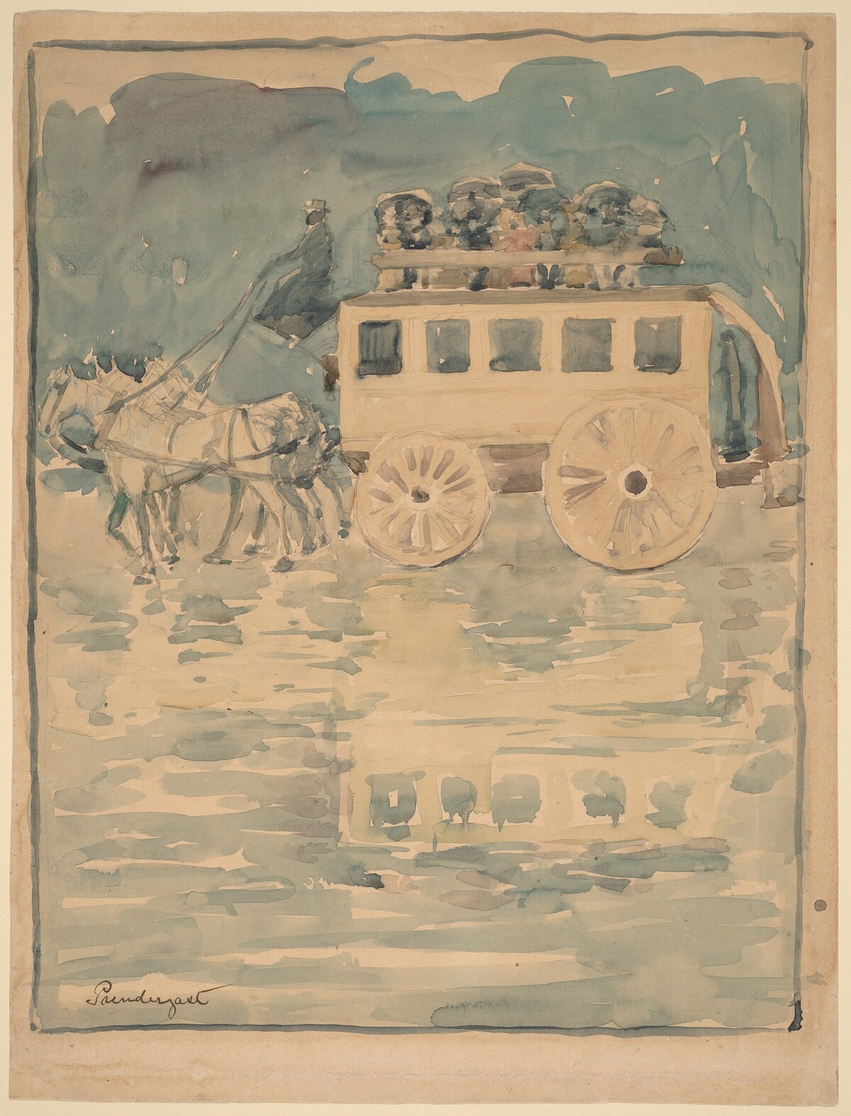 Parisian Omnibus by Maurice Prendergast