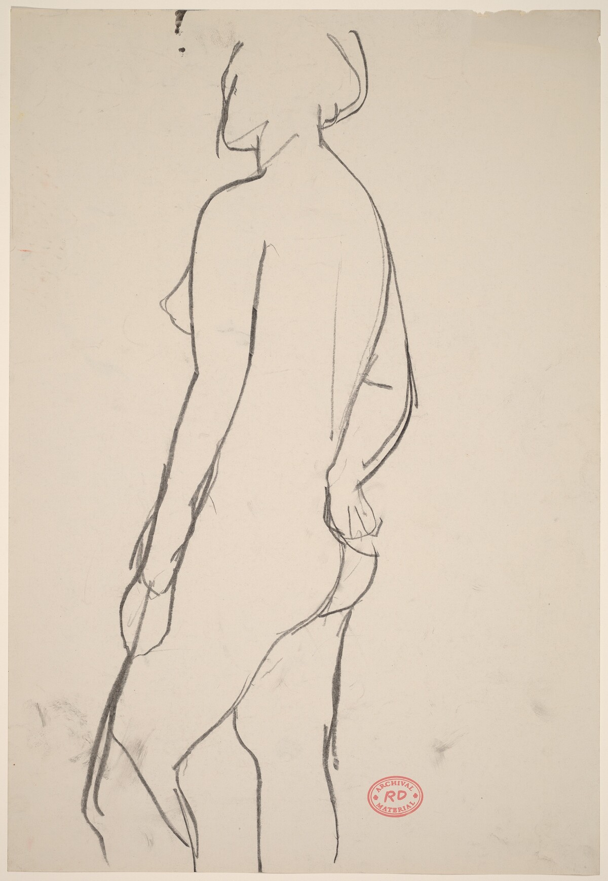 Untitled [side view of a nude with her right arm behind her] by Richard Diebenkorn