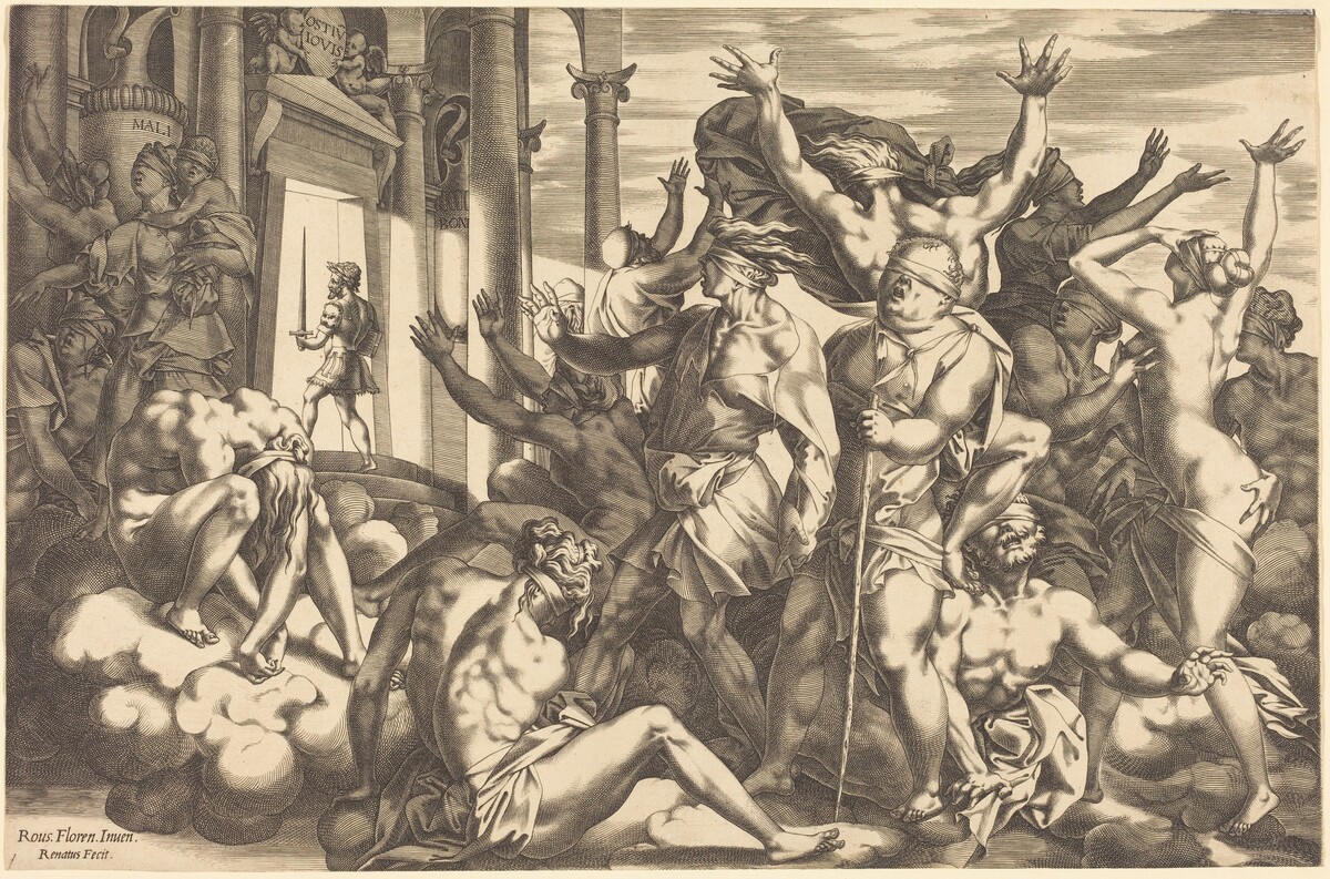 The Conquest of Ignorance by René Boyvin after Rosso Fiorentino
