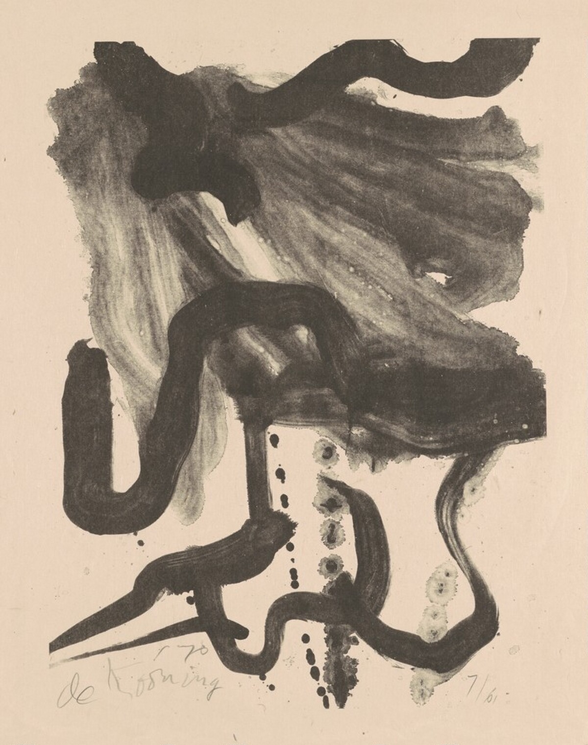 Woman with Corset and Long Hair by Willem de Kooning
