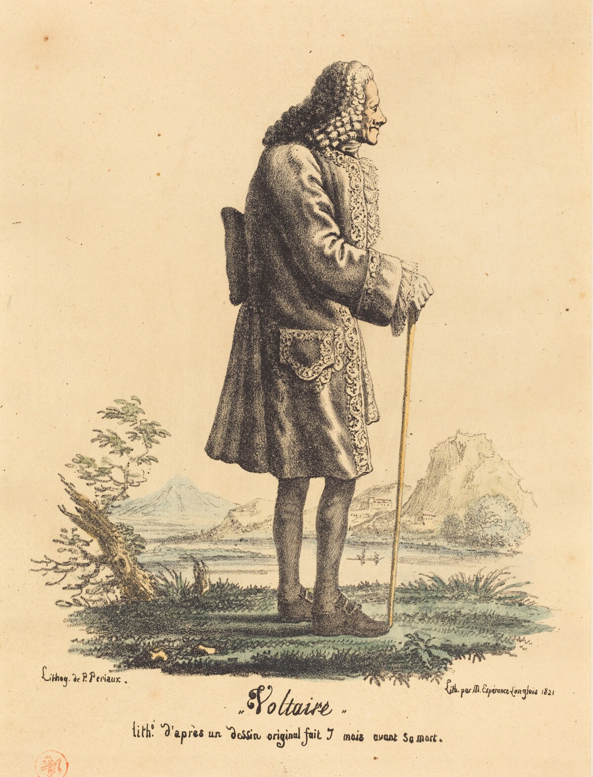 Voltaire by Louise Marguerite Espérance Langlois after P. Periaux