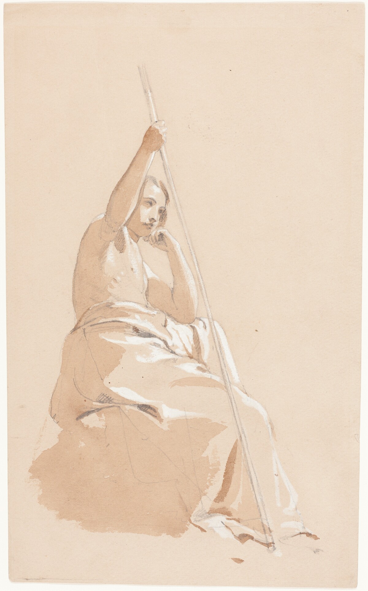 Seated Youth with a Staff by William Etty