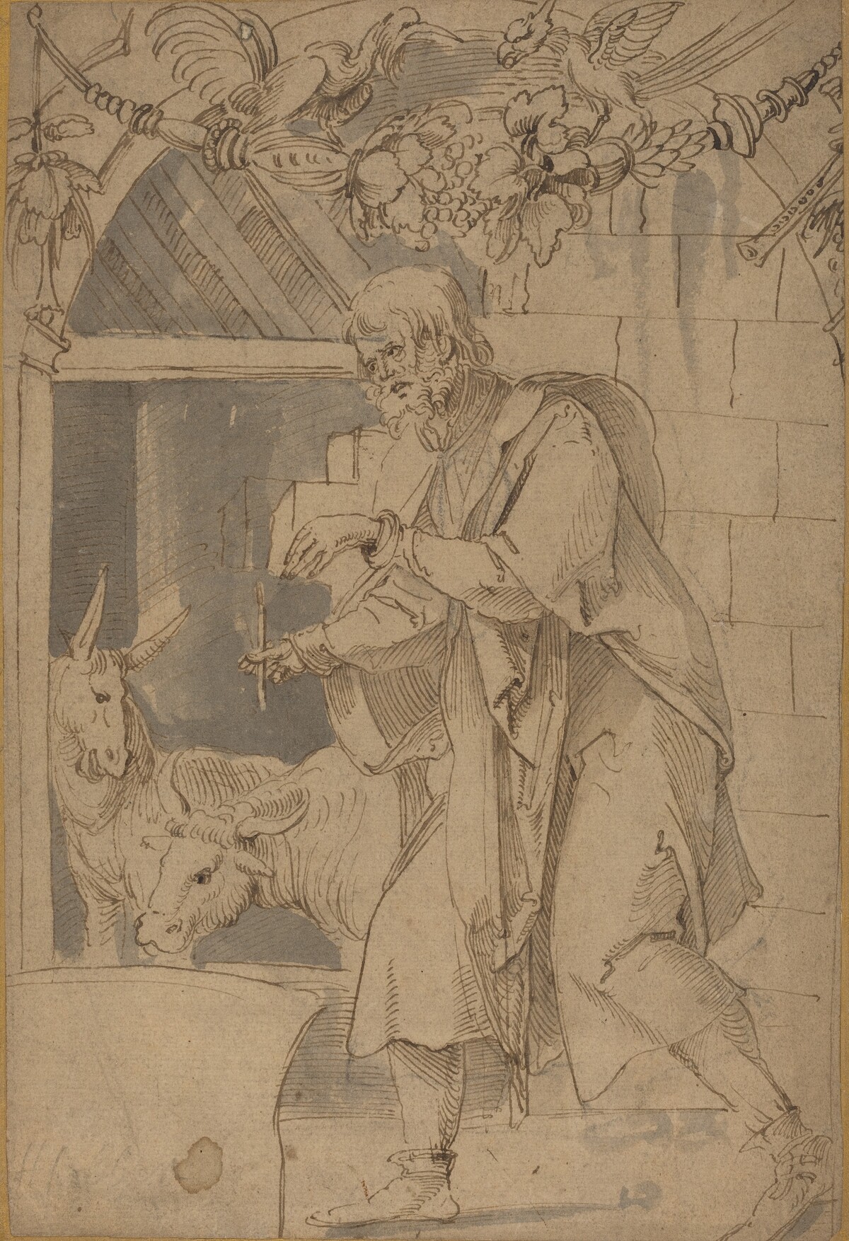 Study for One of Two Stained Glass Paintings Representing the Nativity by Hans Süss von Kulmbach