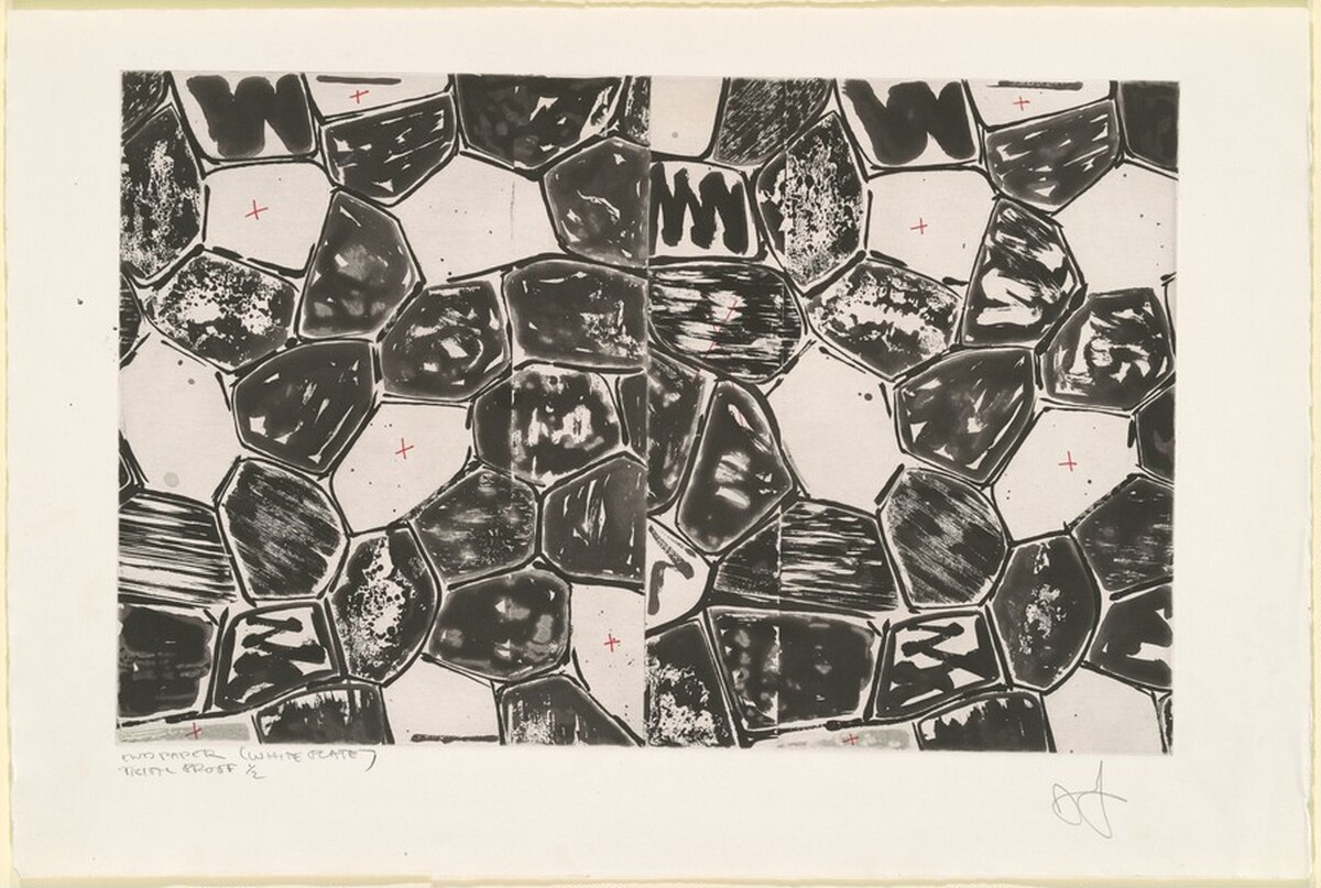 Flagstones (endpaper) [trial proof 1] by Jasper Johns
