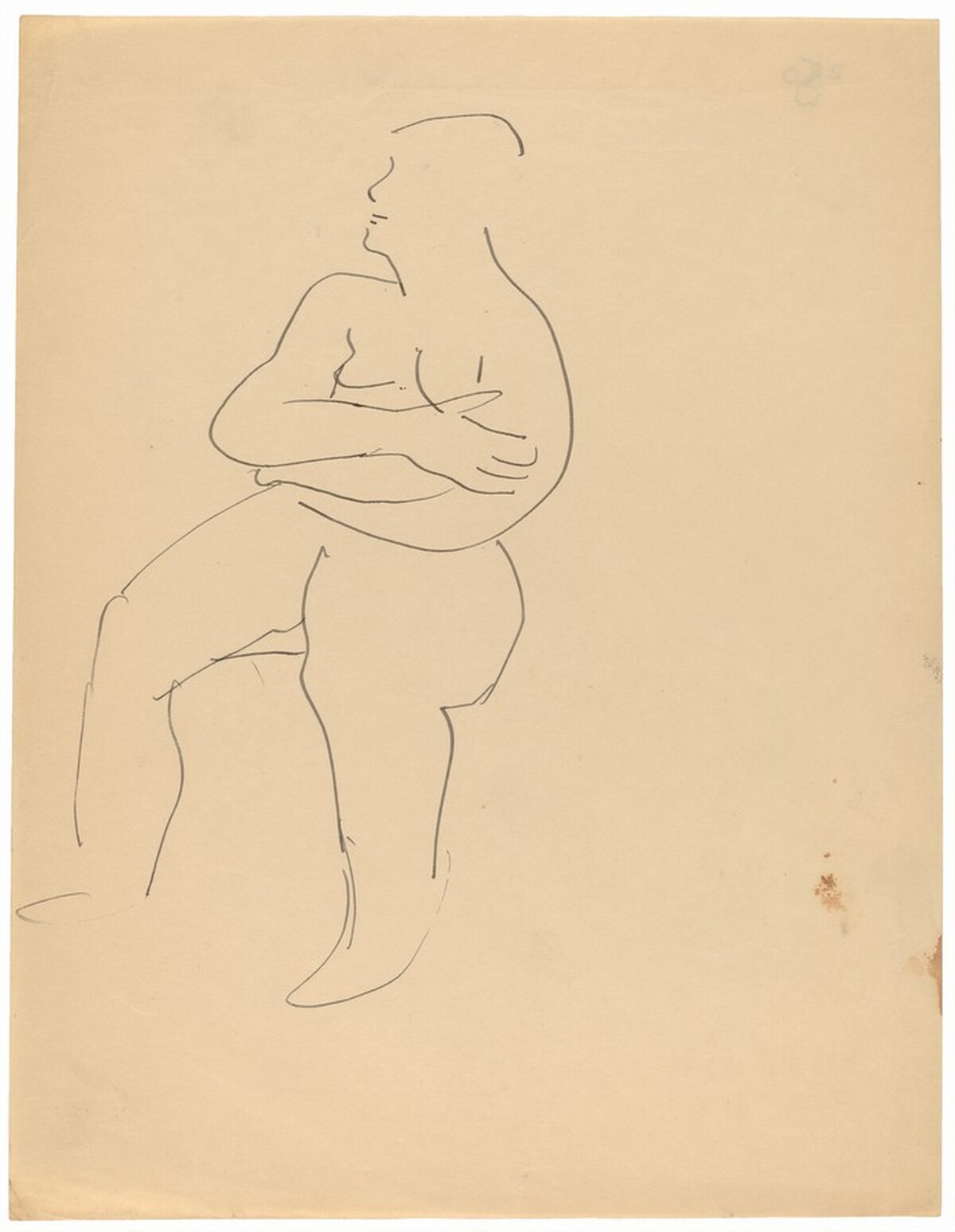 Seated Nude Turned to the Left, Arms Crossed by Mark Rothko