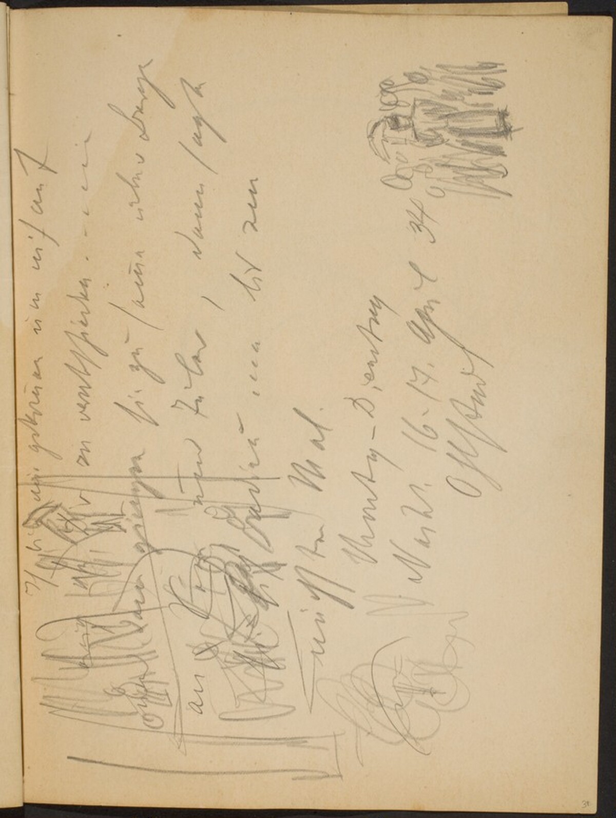 Skizze und Notizen (Small Sketches with Notations) [p. 31] by Max Beckmann