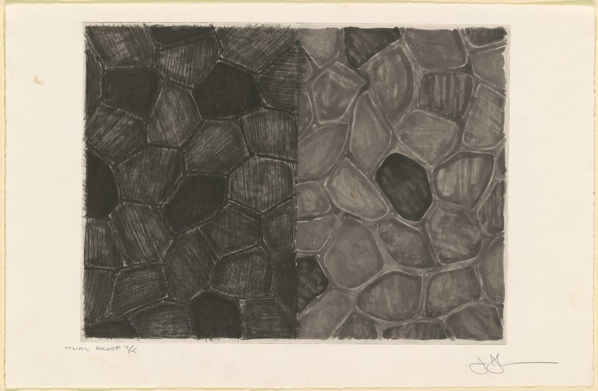 Flagstones and Flagstones [trial proof 4] by Jasper Johns