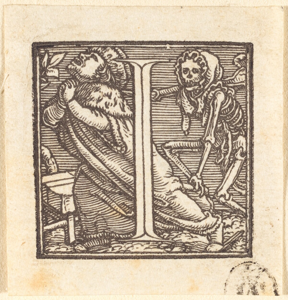 Letter I by Hans Lützelburger after Hans Holbein the Younger