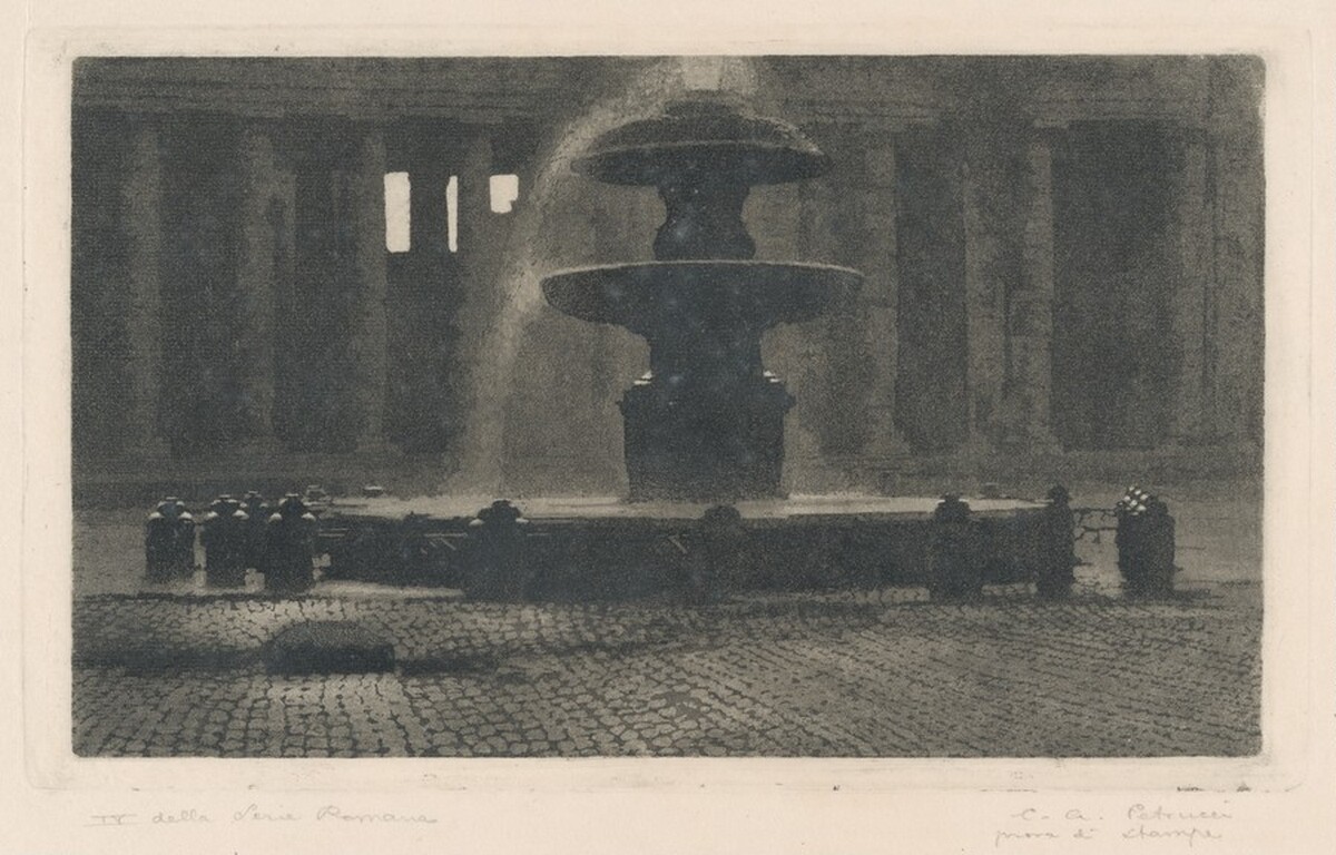 Fountain in the Piazza San Pietro by Carlo Alberto Petrucci