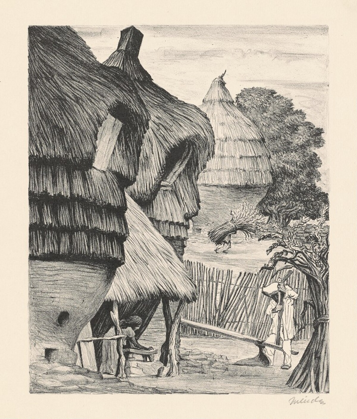 Grinding Maize, Cuautla by Leopoldo Méndez