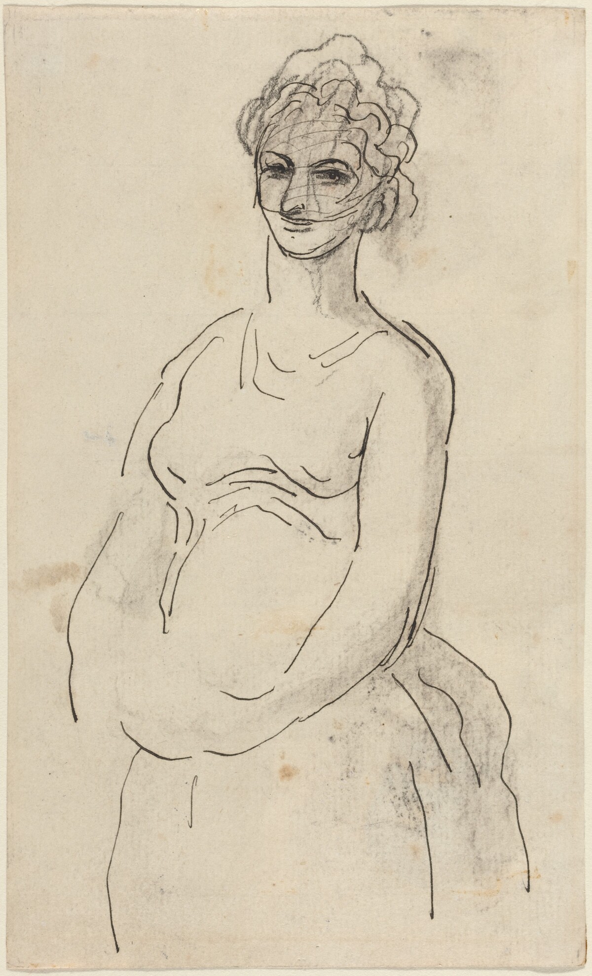 Woman with Veil by Honoré Daumier