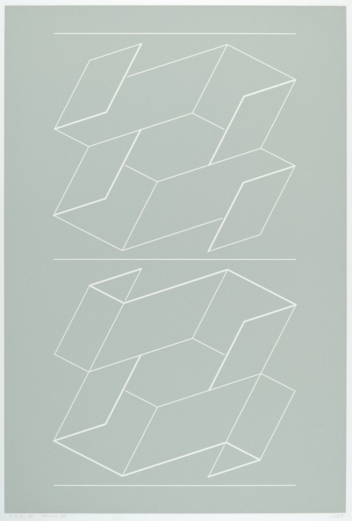 WEG V from White Embossings on Gray by Josef Albers