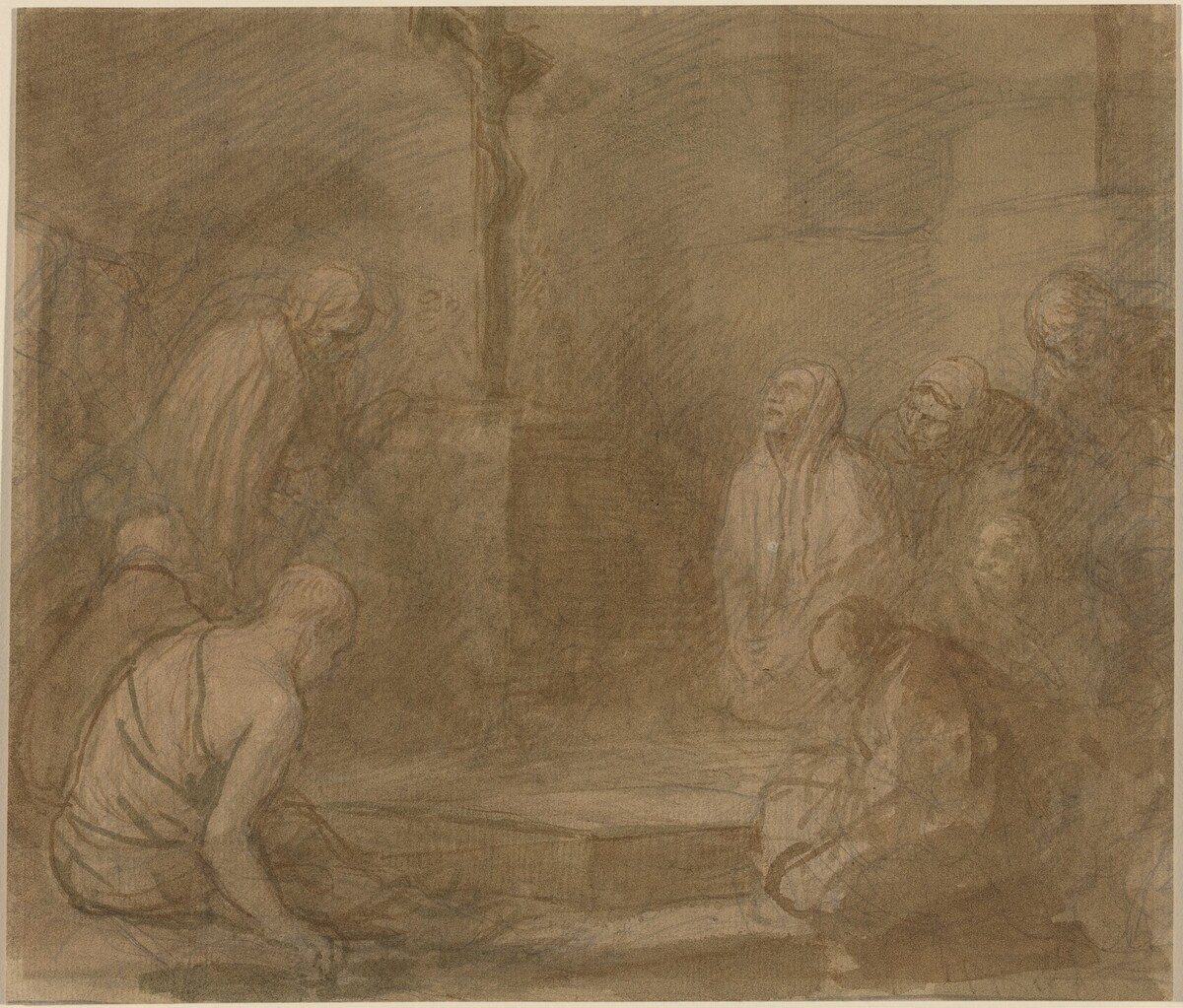 At the Foot of the Cross by Alphonse Legros